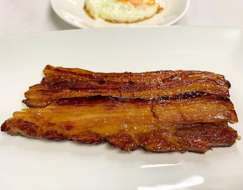 Side of Thick Cut Homemade Honey-Cured Bacon