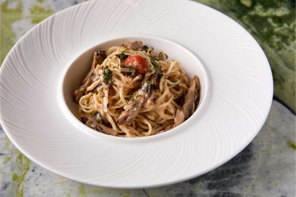 Mentaiko, Tagliolini, Eryngii, Maitake